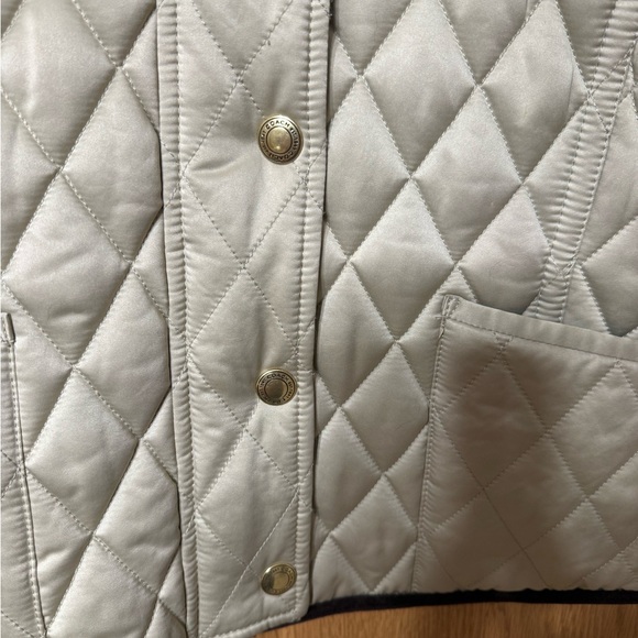 COACH Women’s Jacket-Size Small Tan-Quilted Rabbit Fur Collar-Gold Snaps - Picture 3 of 10